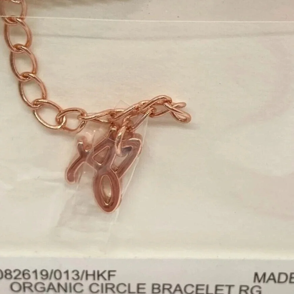 ADORE Swarovski Crystals Rose Gold Plated Organic Circle‎ Charm Bracelet